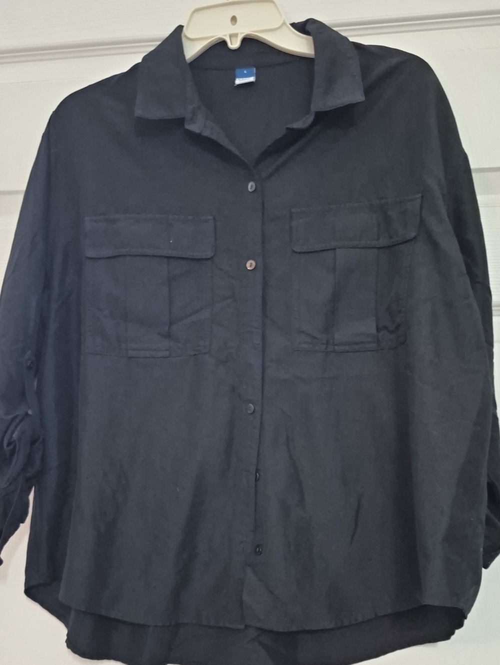 Old Navy Black Button Front Utility Shirt
